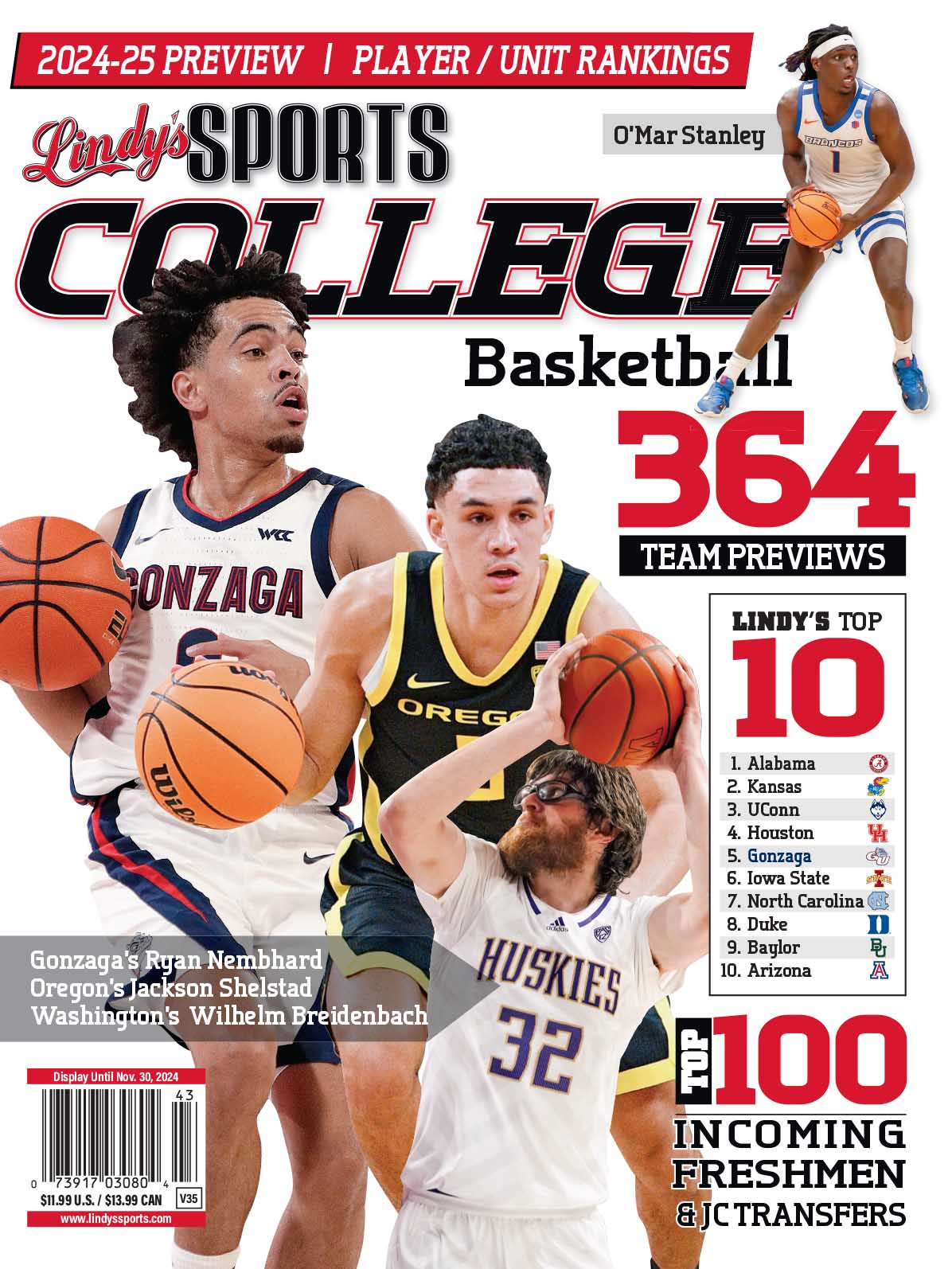 Lindy's Sports College 2024-25 Basketball Magazine