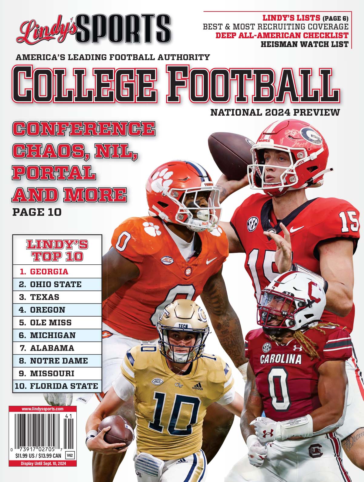 Lindy's 2024 National College Football Magazine - Pre Order - SureShot Books Publishing LLC