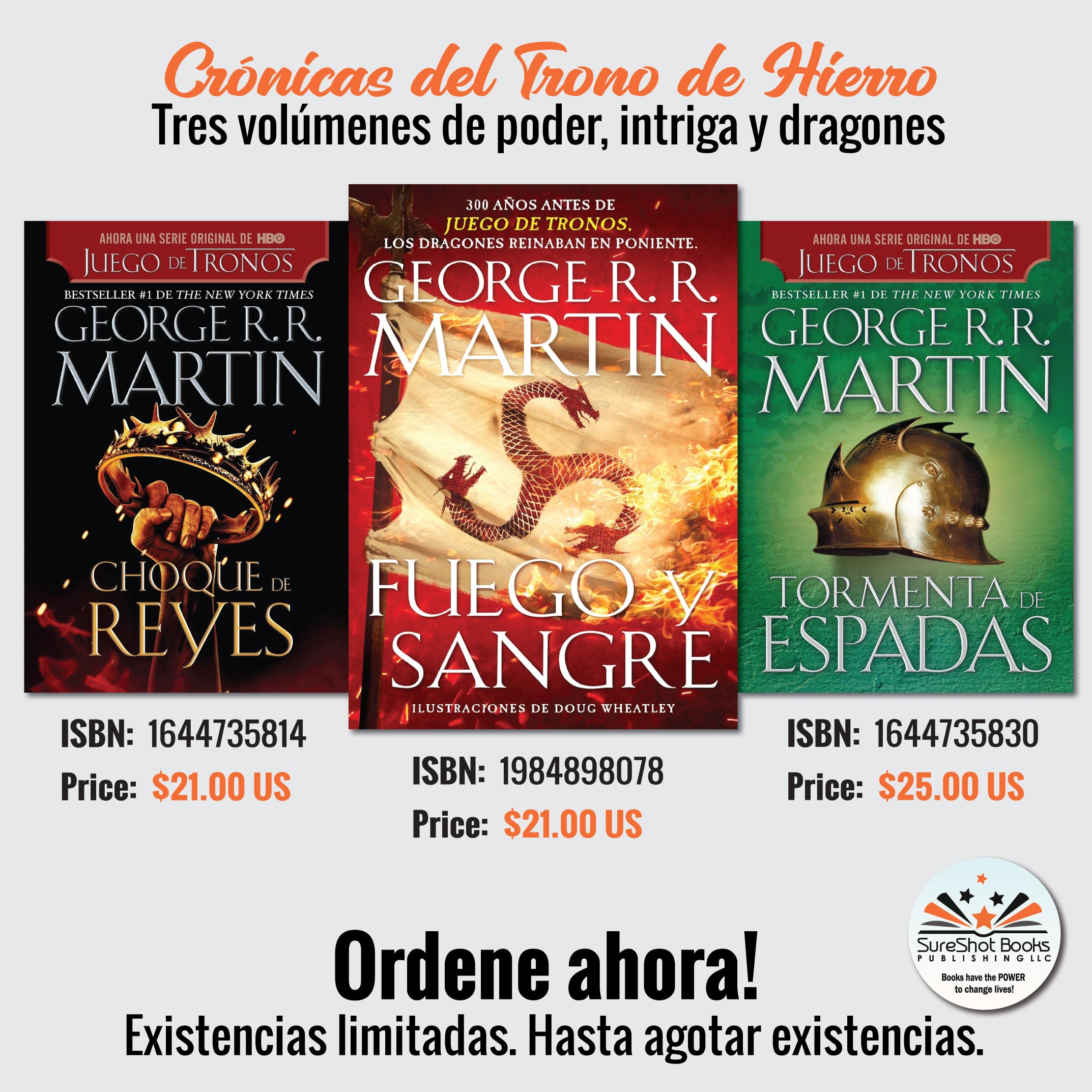 Crónicas del Trono de Hierro - Tres volúmenes de poder, intriga y dragones - SureShot Books Publishing LLC