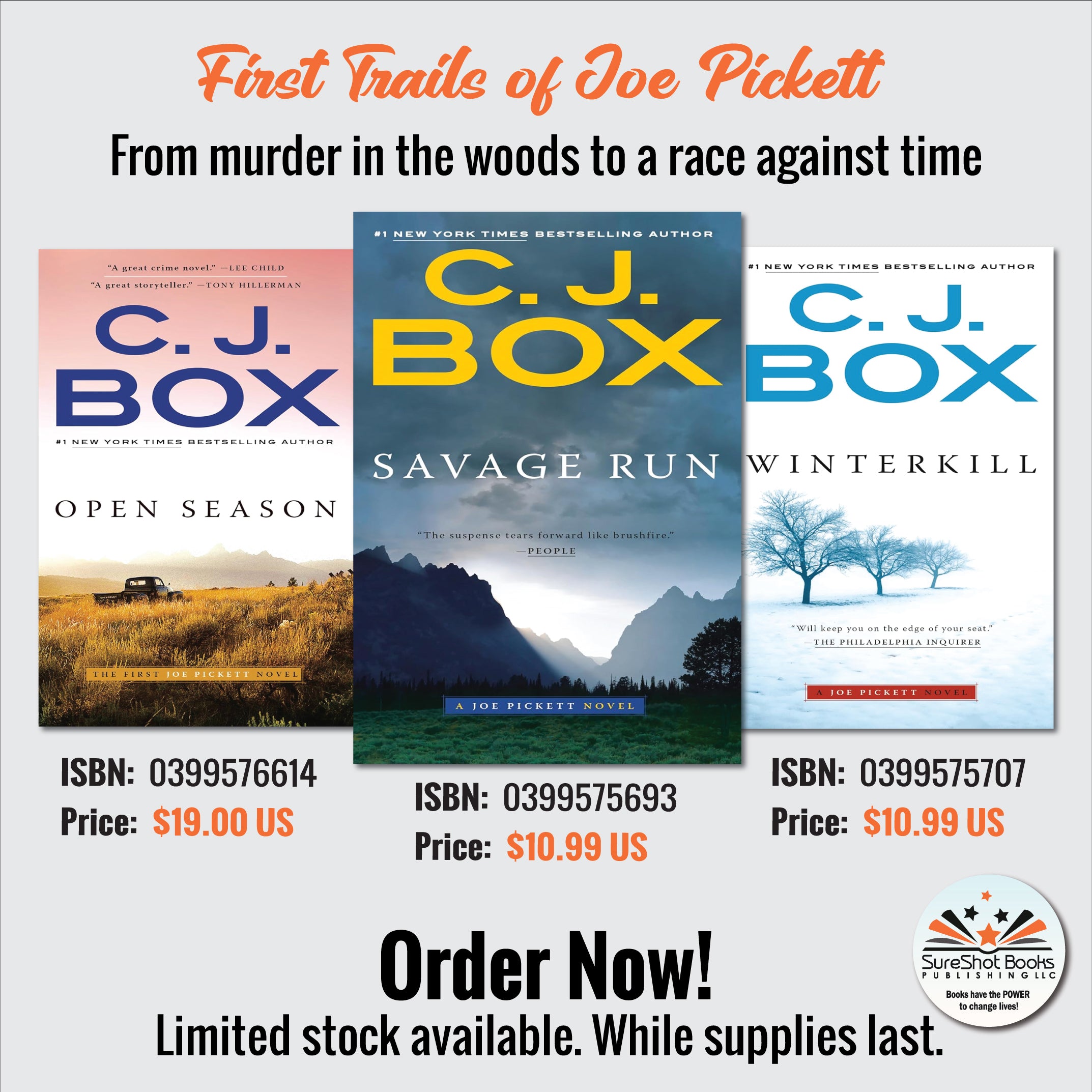 First Trails of Joe Pickett - From murder in the woods to a race against time - SureShot Books Publishing LLC