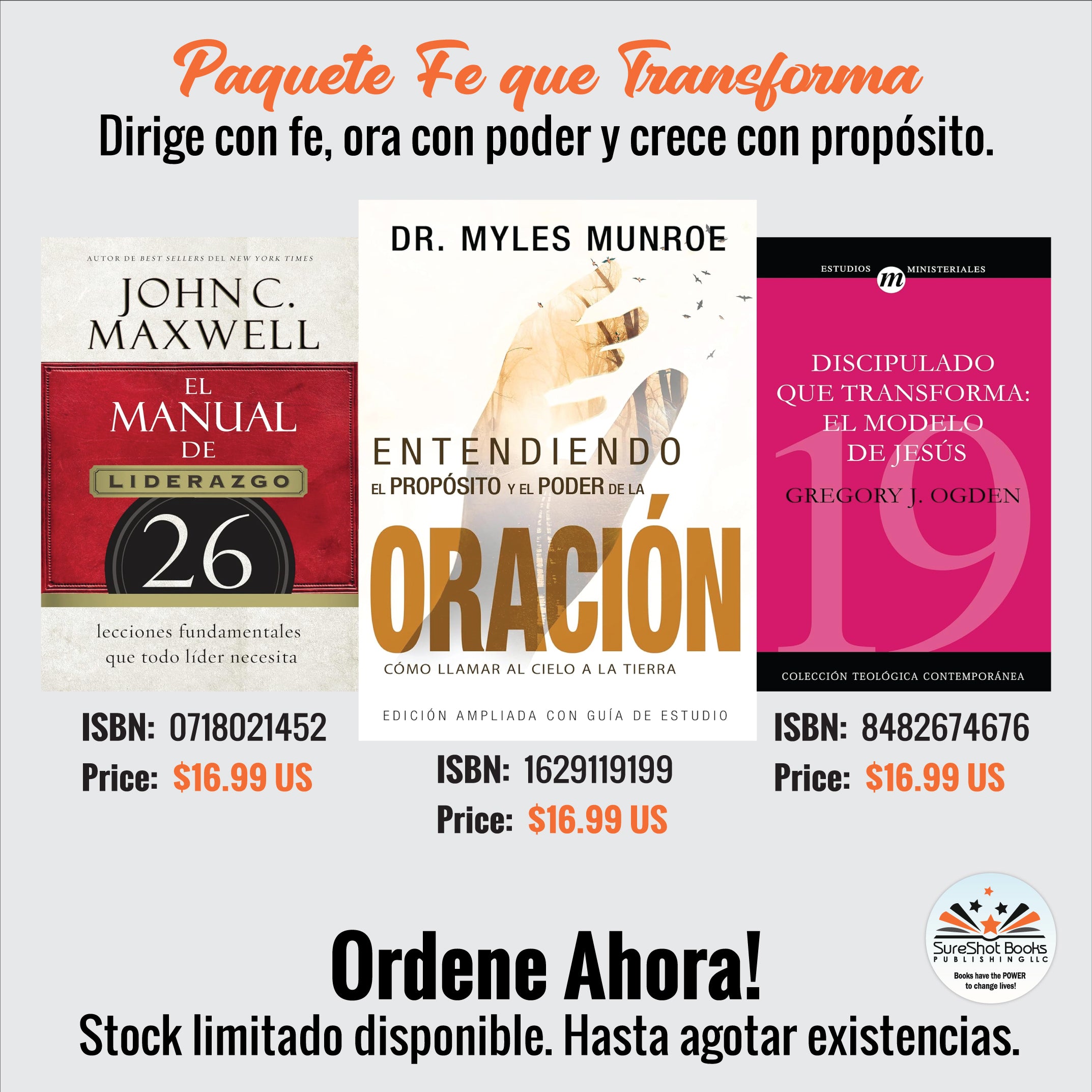 Paquete Fe que Transforma - Dirige con fe, ora con poder y crece con propósito - SureShot Books Publishing LLC
