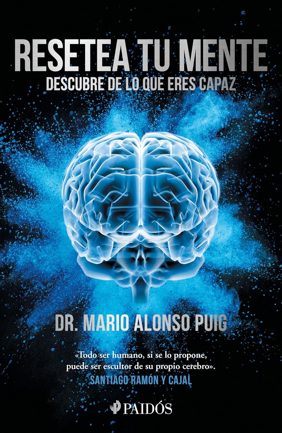 Book cover for "Resetea tu mente" by Planeta Publishing, featuring a business and economics theme in Spanish.