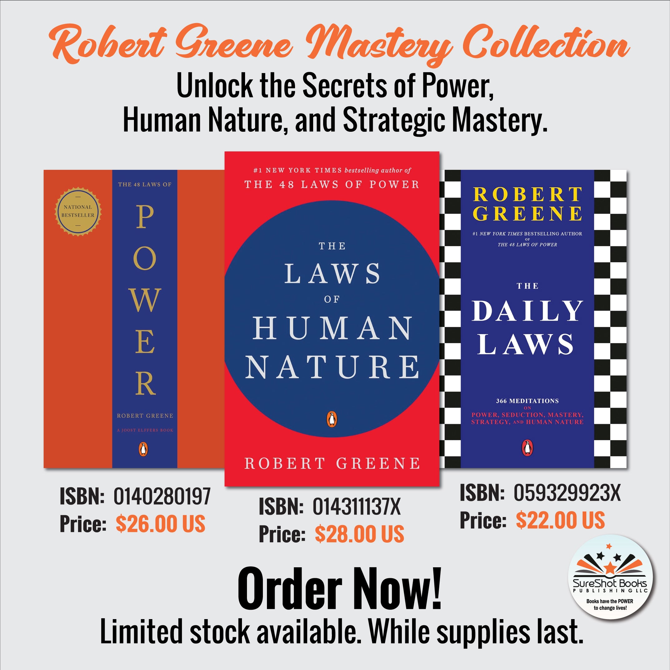 Robert Greene Mastery Collection Trio Part 2 - Unlock the Secrets of Power, Human Nature, and Strategic Mastery