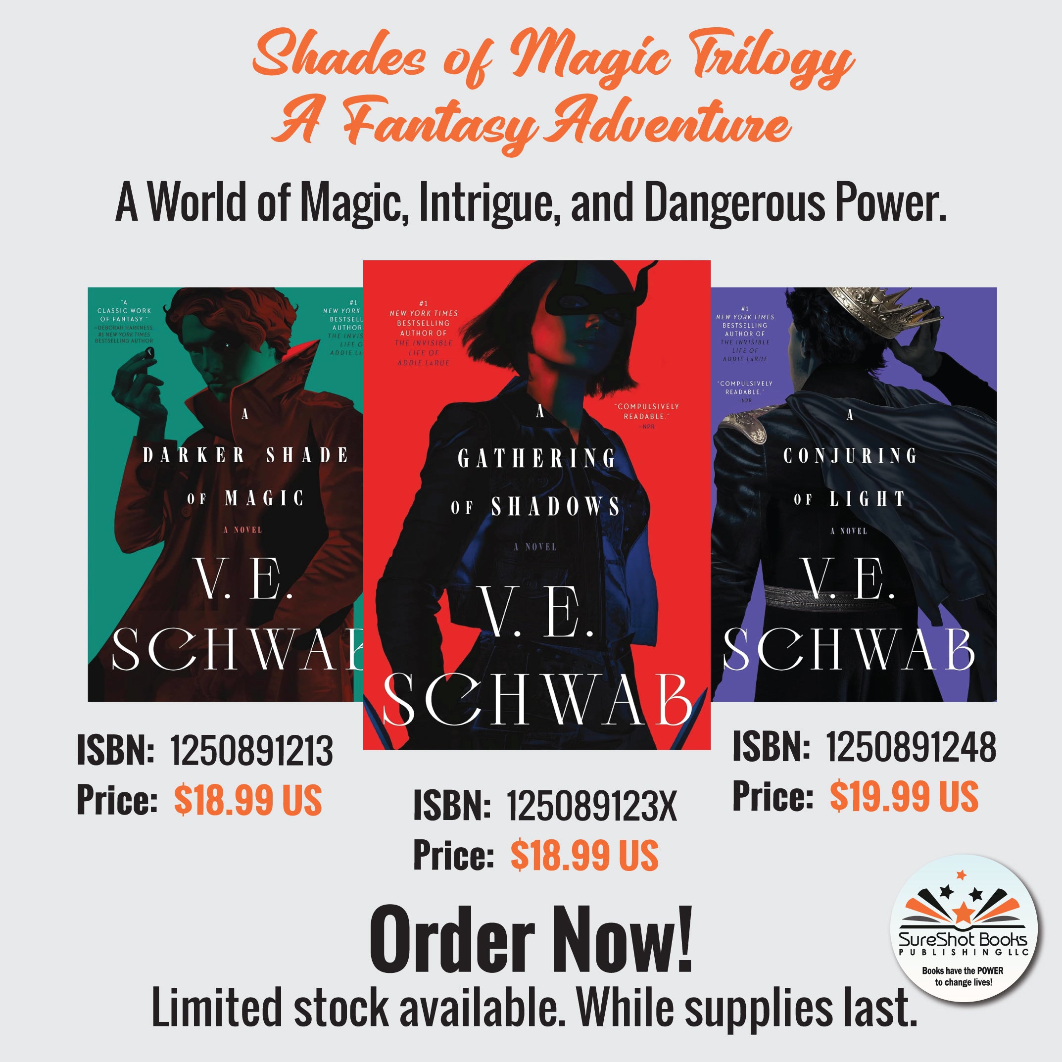 Shades of Magic Trilogy A Fantasy Adventure - A World of Magic, Intrigue, and Dangerous Power - SureShot Books Publishing LLC