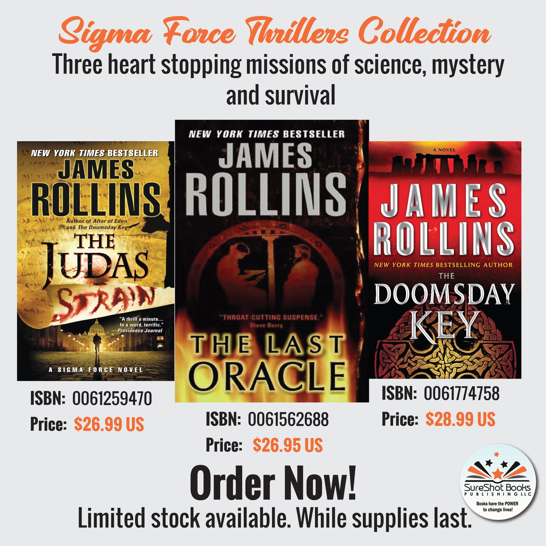 Sigma Force Thrillers Collection - Three heart stopping missions of science, mystery and survival - SureShot Books Publishing LLC