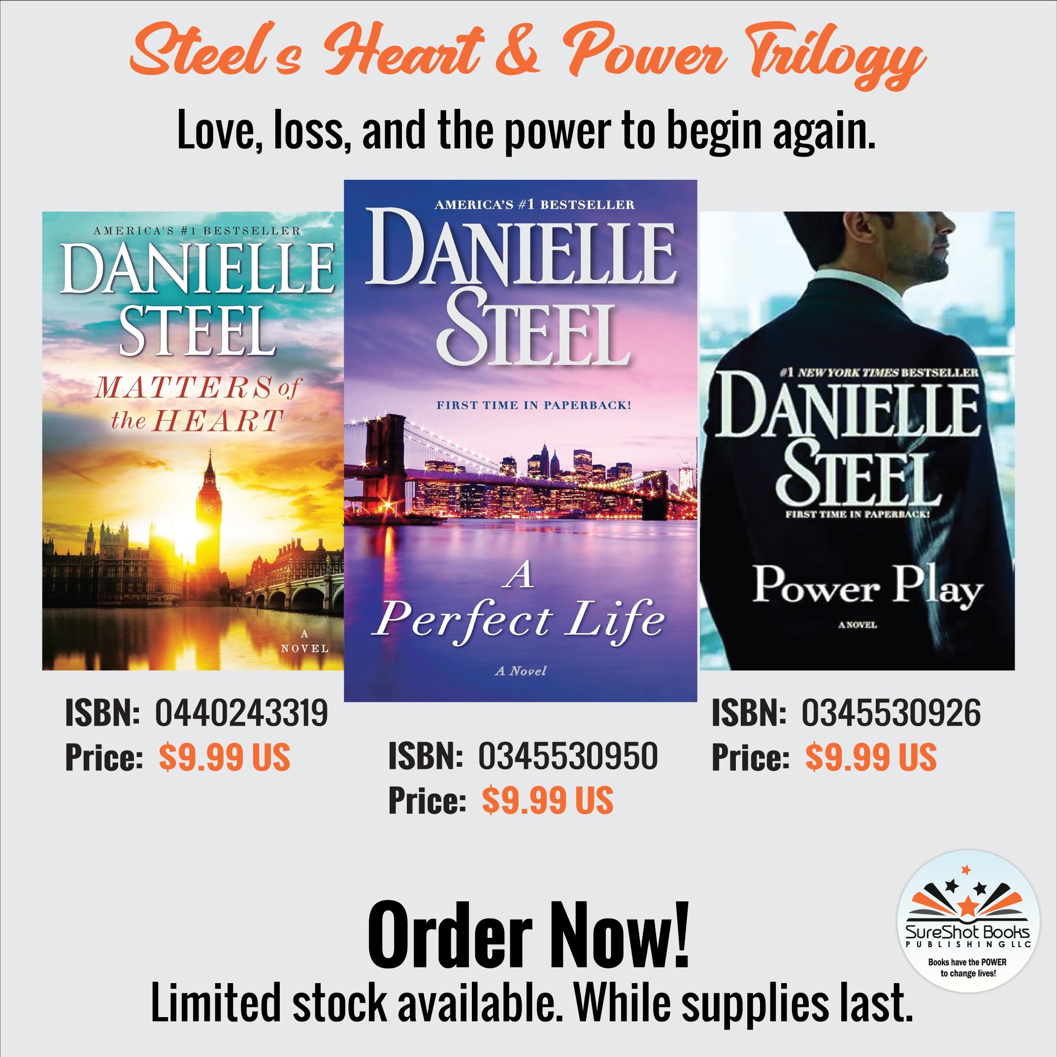 Steel's Heart & Power Trilogy - Love, loss, and the power to begin again - SureShot Books Publishing LLC