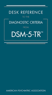 Desk reference guide to DSM-5-TR diagnostic criteria by SureShot Books Publishing LLC, featuring a hardcover book with a detailed cover.