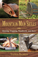 Illustration from Mountain Man Skills book by SureShot Books, showing traditional hunting, trapping, and woodwork tools used in wilderness survival.