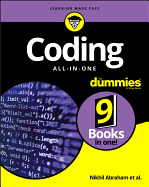 Coding All-In-One for Dummies book by SureShot Books Publishing LLC, featuring a colorful cover with coding and computer graphics.