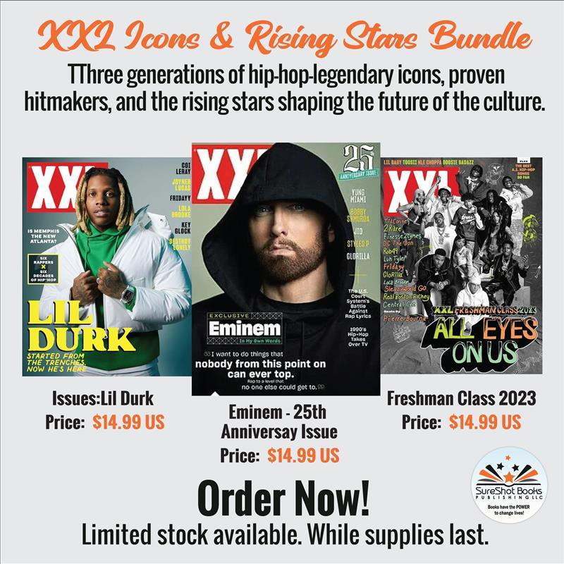 Colorful XXL Icons and Rising Stars bundle cover featuring vibrant illustrations and bold typography by SureShot Books Publishing LLC.