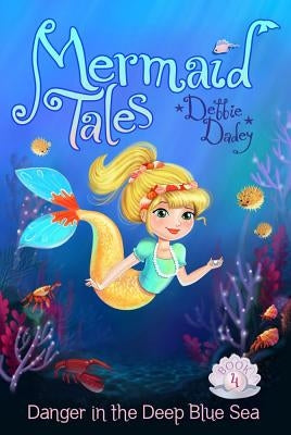 Paperback book titled "Danger in the Deep Blue Sea" by Aladdin Paperbacks, showing the cover with ocean scene and underwater danger.
