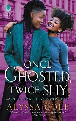 Mass market paperback of "Once Ghosted, Twice Shy" by Avon Books, a Reluctant Royals Novella with colorful cover art.