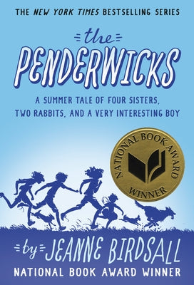 Paperback of The Penderwicks by Yearling Books showing the book cover with illustrations of four sisters, two rabbits, and a boy.