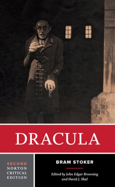 Paperback edition of Dracula by W. W. Norton & Company, featuring the book cover with gothic artwork and title text.