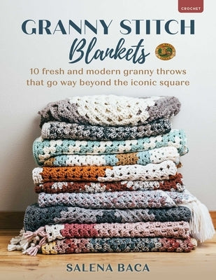 Paperback book titled "Granny Stitch Blankets" by Stackpole Books, featuring modern granny throw designs on the cover.