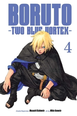 Paperback of Boruto: Two Blue Vortex, Vol. 4 manga by Viz Media featuring colorful cover art with characters from the series.