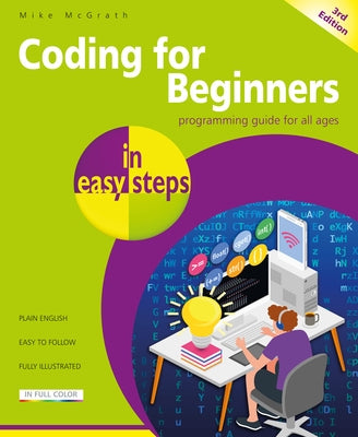Paperback book titled "Coding for Beginners in Easy Steps" by In Easy Steps, featuring a colorful cover design.