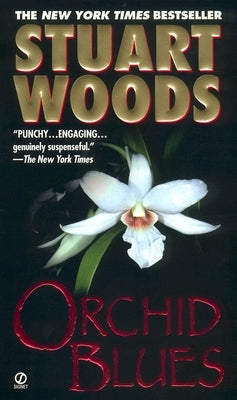 Cover of the mass market paperback "Orchid Blues" by G.P. Putnam's Sons featuring a vibrant blue orchid illustration.