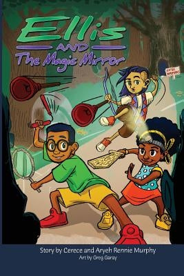 Paperback copy of Ellis and The Magic Mirror by Lionsky Publishing, showing the book cover with colorful illustrations.
