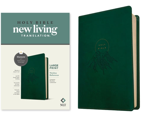 NLT Large Print Thinline Reference Bible, Filament Enabled (Leatherlike, Evergreen Mountain, Red Letter) by Tyndale