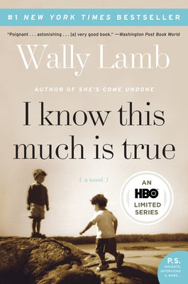 Paperback of "I Know This Much Is True" by Harper Perennial, showing the book cover with title and author details.
