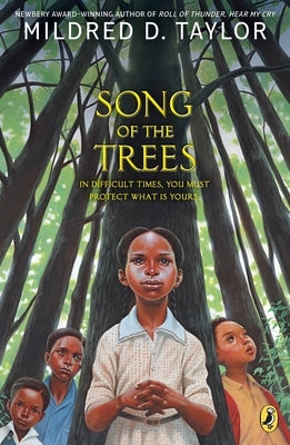 Paperback edition of "Song of the Trees" by Puffin Books, showing the book cover with colorful artwork.