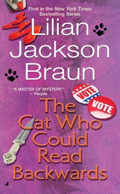 Mass market paperback of The Cat Who Could Read Backwards by Berkley Books, showing the book cover with title and author.