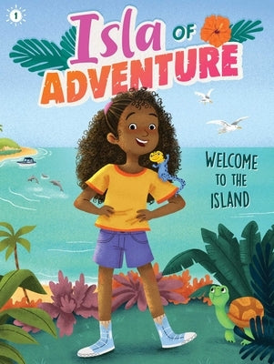 Paperback book titled "Welcome to the Island" by Little Simon, featuring colorful island-themed illustrations on the cover.