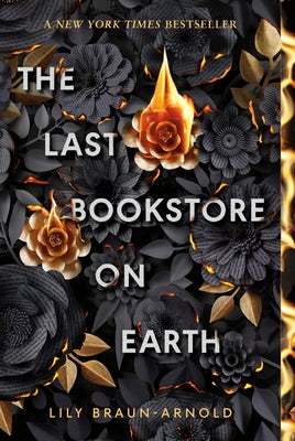Paperback copy of "The Last Bookstore on Earth" by Delacorte Press, showing the book cover with title and author details.