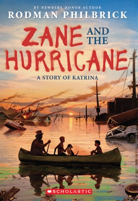 Paperback of "Zane and the Hurricane" by Blue Sky Press, featuring a colorful cover illustration about Hurricane Katrina.