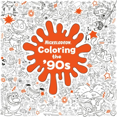 Paperback coloring book titled "Coloring the '90s" by Nickelodeon, featuring nostalgic images from the 1990s.