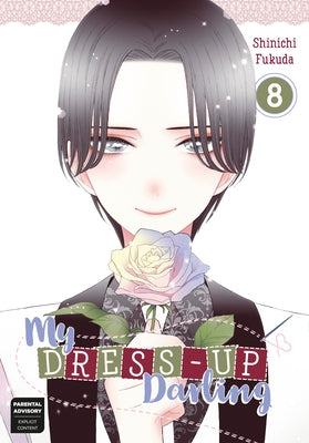 Paperback of My Dress-Up Darling 08 manga by Square Enix Manga featuring colorful cover art and character illustrations.