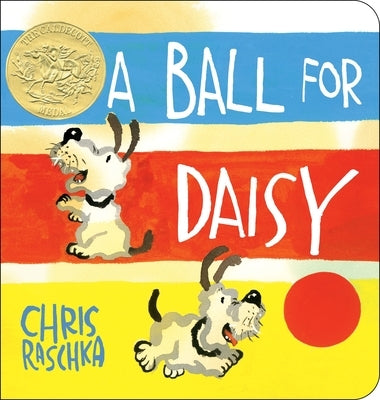 A colorful board book titled "A Ball for Daisy" by Random House Studio, featuring illustrations of a playful dog and a ball.
