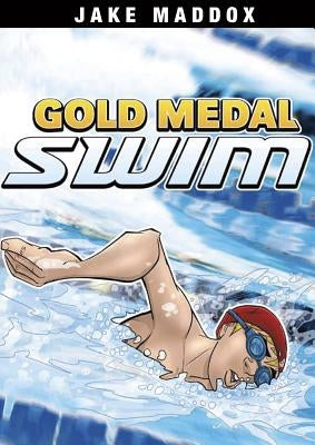 Gold Medal Swim paperback by Stone Arch Books featuring a colorful cover with children swimming and celebrating victory.