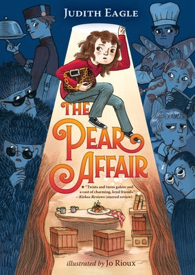 Paperback copy of The Pear Affair by Walker Books US featuring a colorful cover illustration.