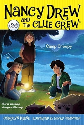 Paperback copy of Camp Creepy by Aladdin Paperbacks featuring spooky haunted house and campfire scene.