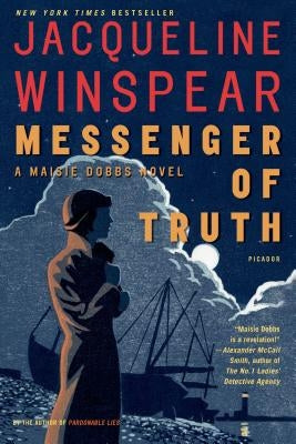 Paperback of "Messenger of Truth" by Maisie Dobbs novel, Holt Paperbacks. Cover features a vintage-style illustration with title text.