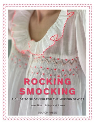 Paperback book titled "Rocking Smocking: A Guide to Smocking for the Modern Sewist" by Search Press, showing the front cover.