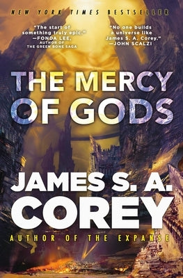 Paperback of The Mercy of Gods by Orbit, featuring the book cover with fantasy artwork and title text.