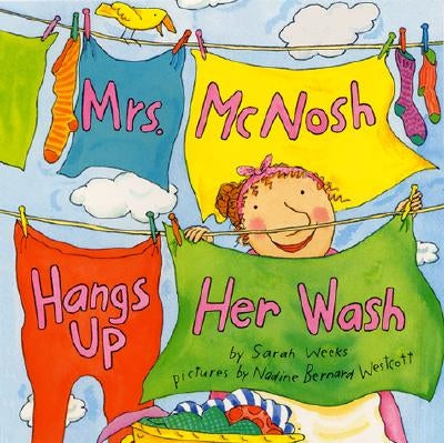 Paperback of Mrs. McNosh Hangs Up Her Wash by HarperCollins, featuring colorful illustrated cover art.