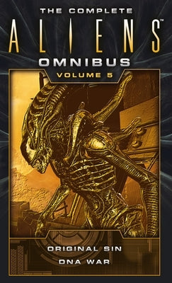 Mass market paperback of The Complete Aliens Omnibus: Volume Five by Titan Books, featuring original Sin and DNA War stories.