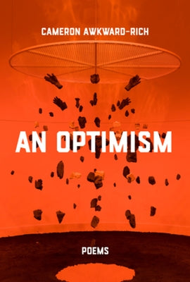 Paperback copy of "An Optimism: Poems" by Persea Books, showing the book cover with title and author details.