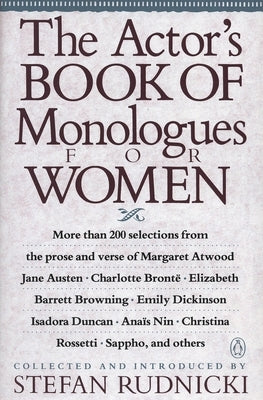 Paperback of The Actor's Book of Monologues for Women by Penguin Books, showing the front cover with title and author details.