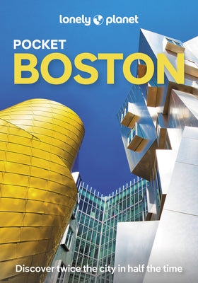 Paperback Lonely Planet Pocket Boston travel guide, featuring cover image with cityscape and landmarks on the front.