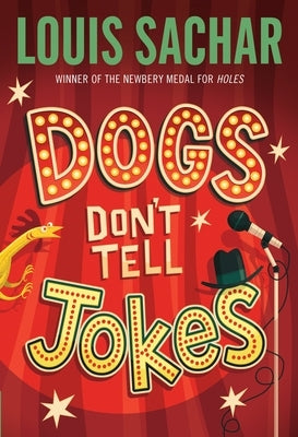 Paperback copy of "Dogs Don't Tell Jokes" by Random House Children's Books, featuring colorful cover art with playful dog illustrations.