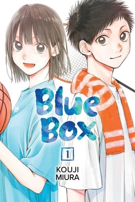Blue Box Vol. 1 paperback manga by Viz Media featuring colorful cover art with characters sitting outdoors.