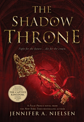 Paperback copy of The Shadow Throne from the Ascendance Series, Book 3 by Scholastic Paperbacks, showing the front cover.