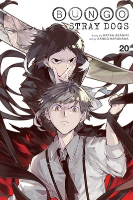 Paperback of Bungo Stray Dogs, Vol. 20 by Yen Press, showing the cover with anime-style artwork and bold title text.