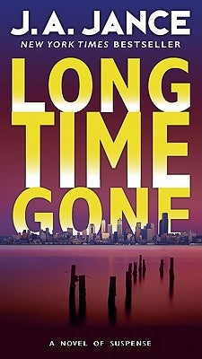 Cover of the mass market paperbound novel "Long Time Gone" by William Morrow & Company, featuring a mysterious sunset scene.