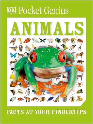 Paperback Pocket Genius Animals book by DK Publishing featuring colorful illustrations of various animals on the cover.
